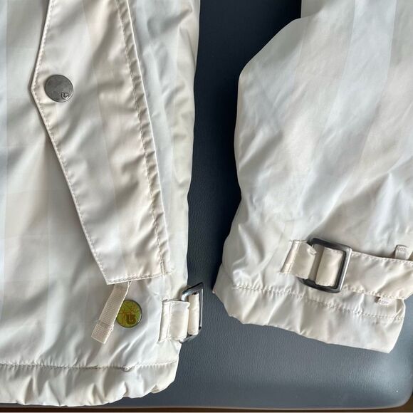 Burton Duchess Cream White Checked Insulated Ski Jacket Faux Fur Collar Size XS - Picture 10 of 16